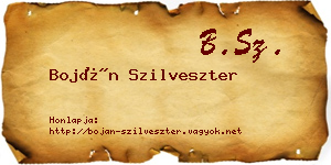 Boján Szilveszter névjegykártya