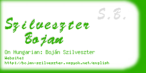 szilveszter bojan business card
