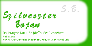 szilveszter bojan business card
